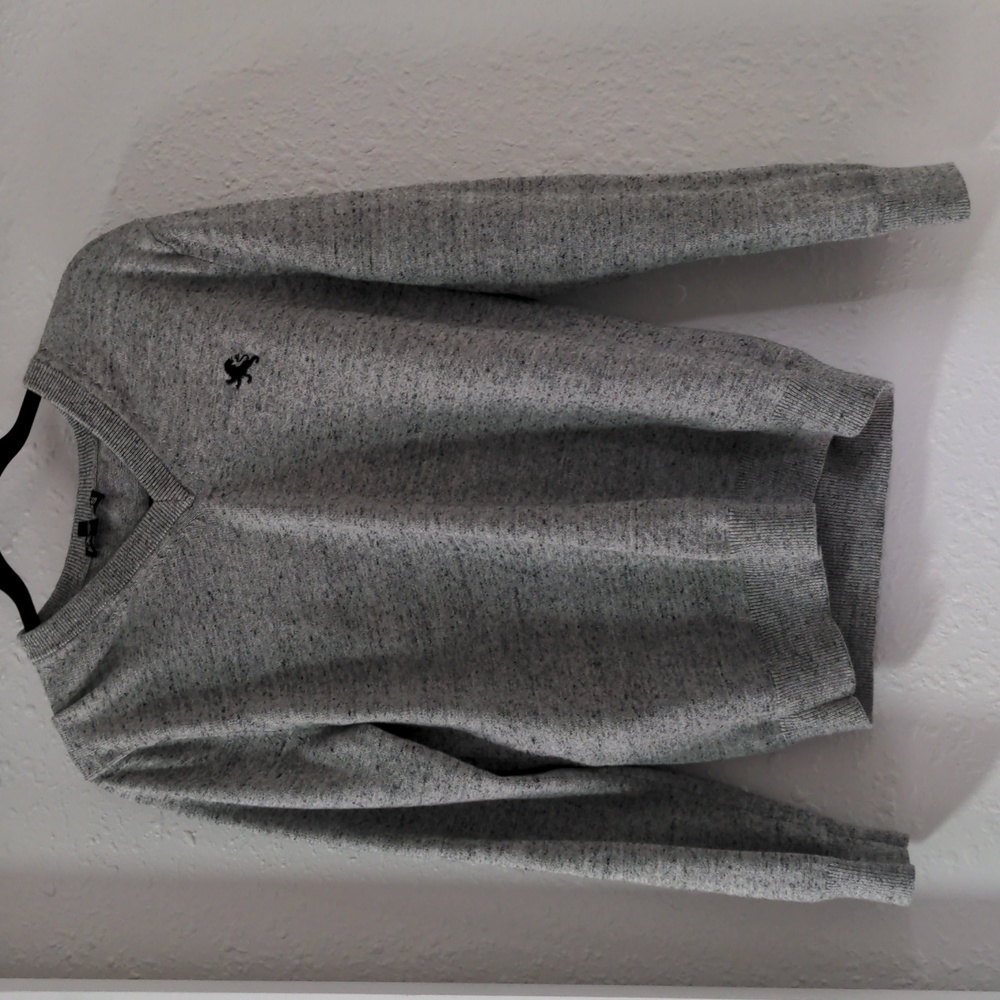 EXPRESS - V-Neck Charcoal Grey Sweater, Men's Medium
